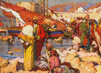 Galilean Fishermen (colour litho)