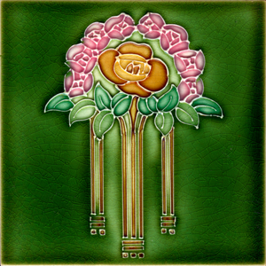 Art Nouveau Decorative Tile, c.1890 (glazed ceramic)