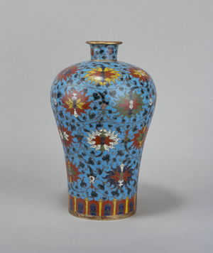Cloisonne Vase With Floral Design, 1550-1600 (cloisonné)