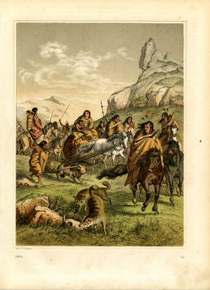 Native American Nomadic Migration (hand-coloured litho)
