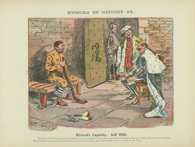 Richard's Captivity. A.D. 1193 (colour litho)