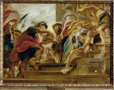 Abraham and Melchisedek, 1620-21 (painting on wood)