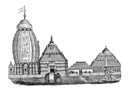 The idol Juggernaut at Puri in Orissa, 1850