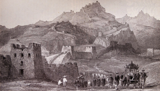 Engraving depicting the Great Wall of China