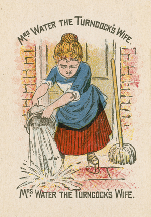 Mrs Water the Turncock's Wife (colour litho)