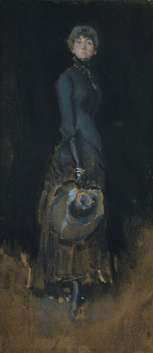 Lady in Gray, c.1883 (w/c and gouache on dark brown wove paper)
