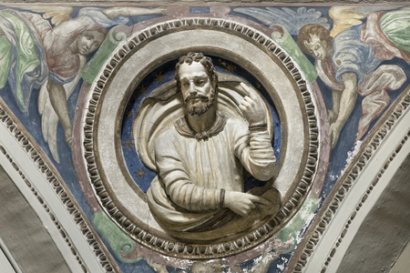 Stucco in the pendentive of the cupola, Church of Saint Martha, Bellano, Lake of Como, Italy (photo)