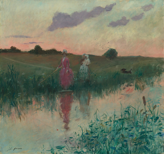 The Artist's Wife Fishing, 1896 (oil on canvas)