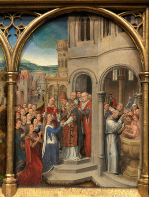 Detail of the Reliquary of Saint Ursula, 1489 (gilded & painted wood)