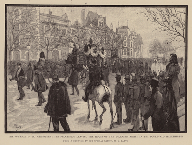 Funeral of Ernest Meissonier, Paris (engraving)