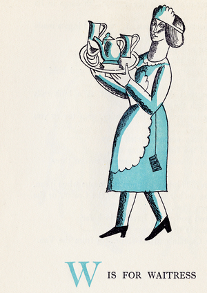 W is for waitress, 1924 (print)