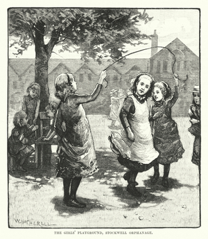 The Girls' Playground, Stockwell Orphanage (engraving)