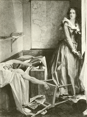 Charlotte Corday and Marat (gravure)