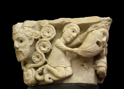 Renaissance - Sculpture: National Museum of San Matteo, Capital with Saint Christopher and human figures, Pisa, Italy, 1323