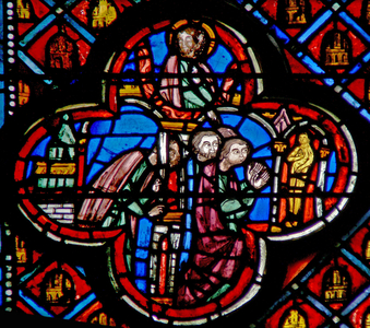 Window w10  Ezekiel sees the idolaters through the wall Ez VIII 8 (stained glass)