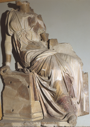 Figure from pediment decoration in Via San Gregorio in Rome (terracotta)