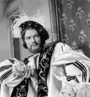 Jean Marais dans la partie du roi français François 1er dans le film Si Paris nous a été raconté 1955 (b/w photo)