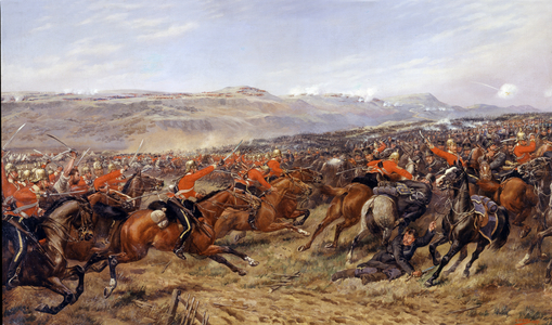 The Charge of the Heavy Brigade at the Battle of Balaclava, 25 October 1854, 1897 (oil on canvas)