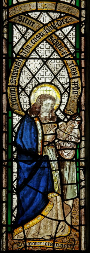 Window s5 depicting the Evangelist: St Mark (stained glass)