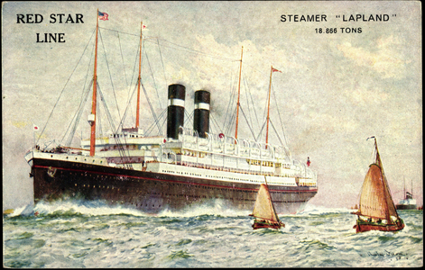Artist Red Star Line, Steamer Lapland, Steamer