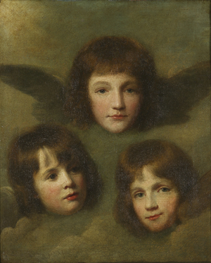 The Three Daughters of The Reverend Sir Herbert Croft, as cherubim, c.1780 (oil on canvas)