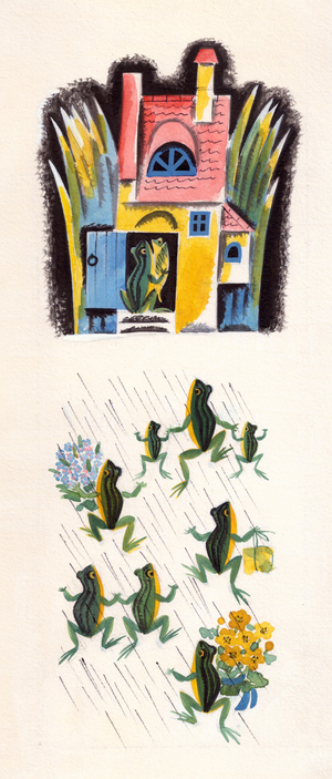 Illustration from 'The Sparrow Built It' by Ludmila Podyavorinskaya, 1975 (gouache on paper)