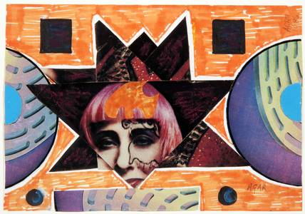 Zandra Rhodes, 1986 (collage)