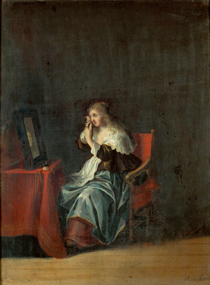 The five senses: sight (painting on wood)