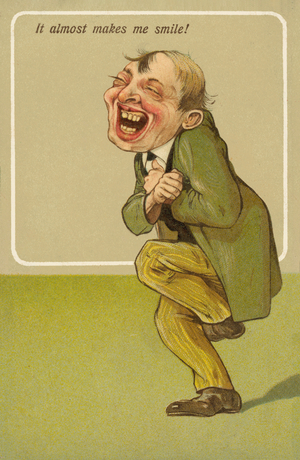 It almost makes me smile! (chromolitho)