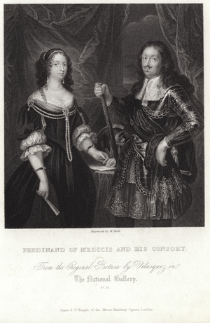 Portrait of Ferdinand of Medicis and his consort (engraving)