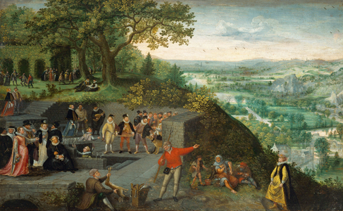 Emperor Rudolf II during a drinking cure (oil on oakwood)