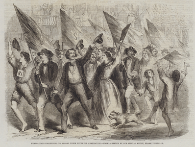 Neapolitans proceeding to record their Votes for Annexation (engraving)