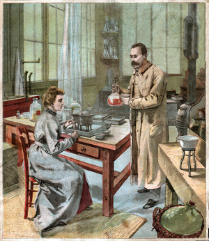 Pierre et Marie Curie. Pierre and Marie Curie.