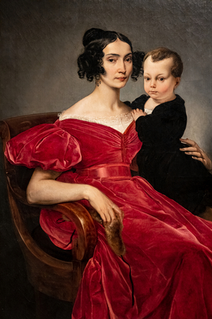 Portrait of Countess Teresa Zumali Marisili and her son Giuseppe, 1833 (oil on canvas)
