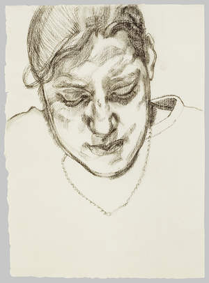 Girl with Necklace, 1980 (charcoal)