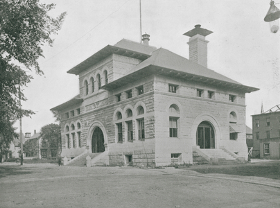 Post Office, Lewiston, Maine (b/w photo)