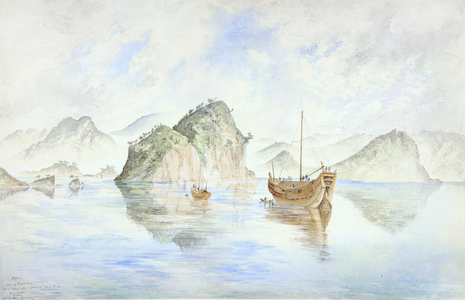 Nagasaki, Japan: Isle of Pappenberg (watercolour)