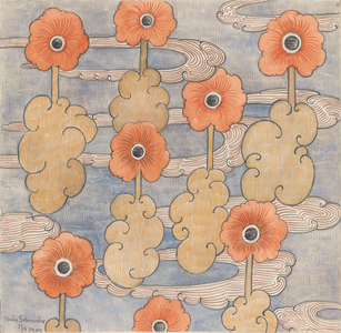 Pattern sheet, 1909 (w/c and marker over pencil on paper)