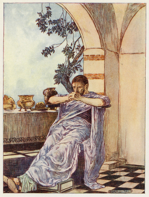 Little joy did he have of his possessions (colour litho)