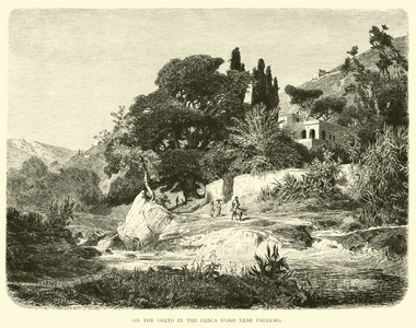 On the Oreto in the Conca d'Oro near Palermo (engraving)