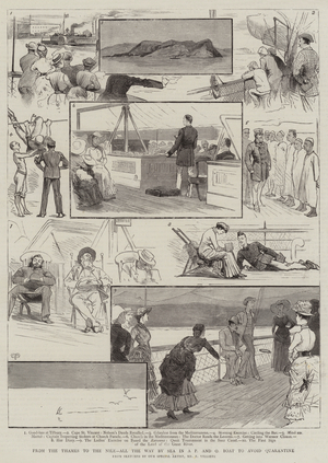 From the Thames to the Nile, all the Way by Sea in a P and O Boat avoid Quarantine (engraving)