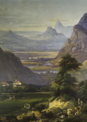 Landscape near Kamýk, 1850s (wall painting)