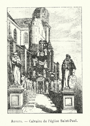 Anvers, Calvaire de l'eglise Saint-Paul (engraving)