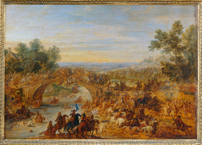 Combat de cavalerie au passage d' un pont ...