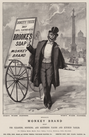 Advertisement, Brooke's Monkey Brand Soap (engraving)