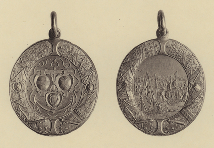 Obverse and Reverse of Naval Reward for Admiral Blake's Victories over the Dutch, 1652-3 (litho)