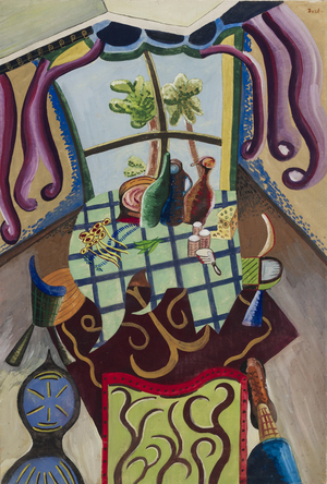 'Good Fare Through Rations', Marlag O, Westertimke, Lower Saxony (gouache on paper)