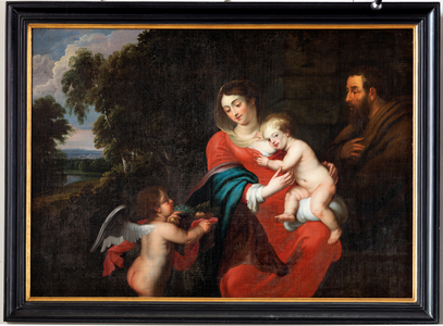 Holy family with an angel, Tsysssens or Jacques D'Arthois (?) (painting)