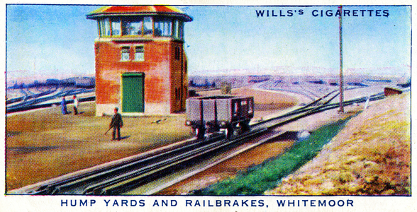 Illustration of Hump Yards and Railbrakes, Whitemoor. 1938 (litho)