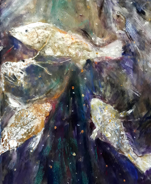 Fish Rising, 2018 (oil on canvas)